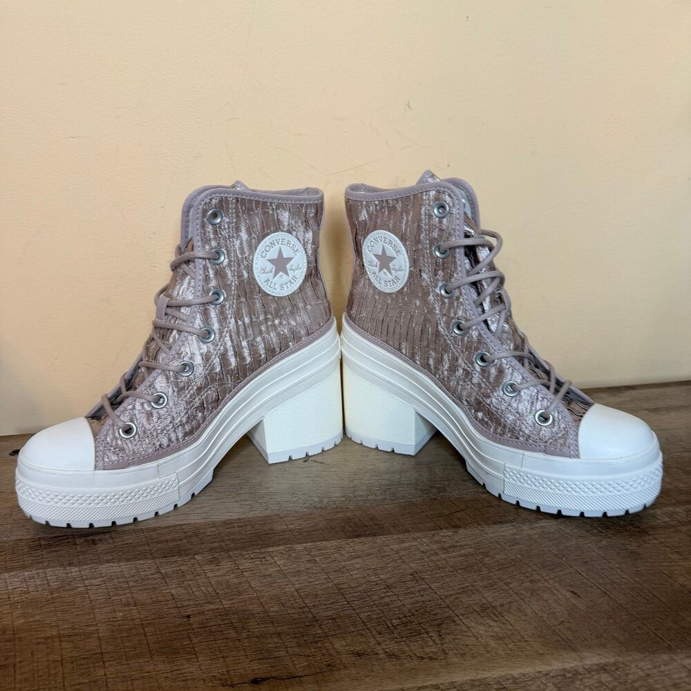 Converse Women Chuck 70 de Luxe Heel shoes wrinkled satin boots size 7.5 - Picture 9 of 9